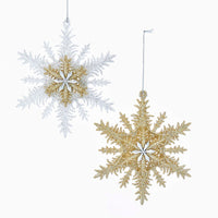 Silver and Gold Acrylic 3D Snowflake Ornaments