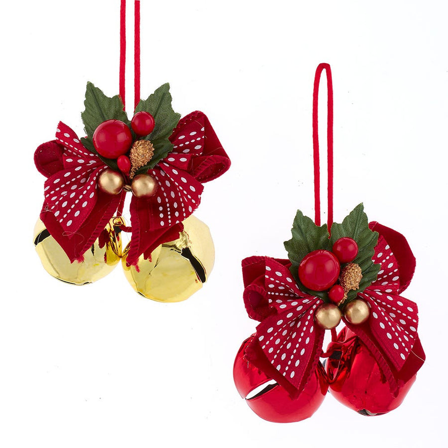 35MM Miniature Shiny Red & Gold Bell Ornaments