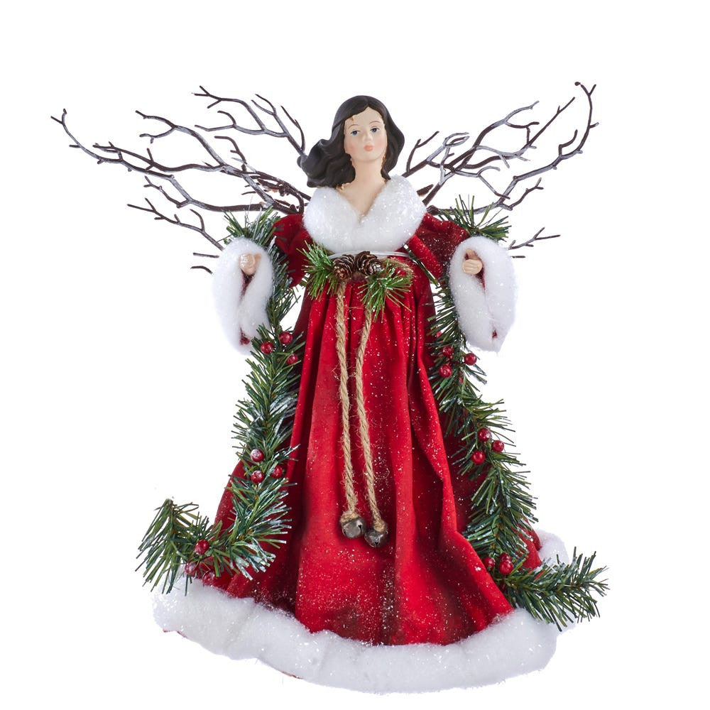 14" Un-Lit Red Angel Treetop