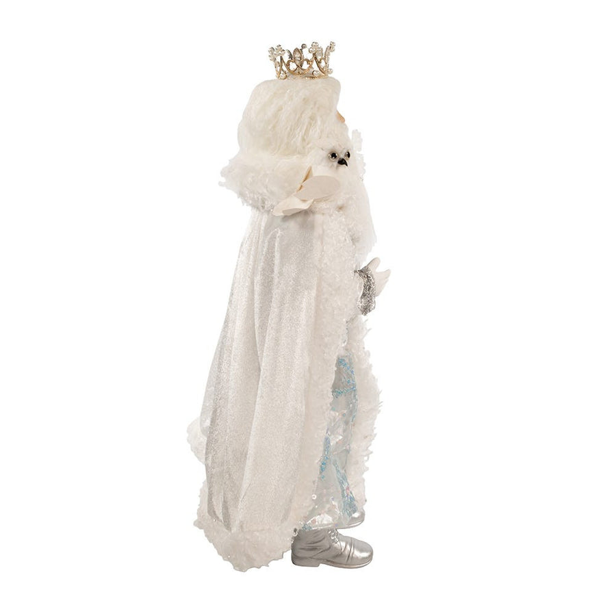 21" Silver, White and Light Blue Standing Santa