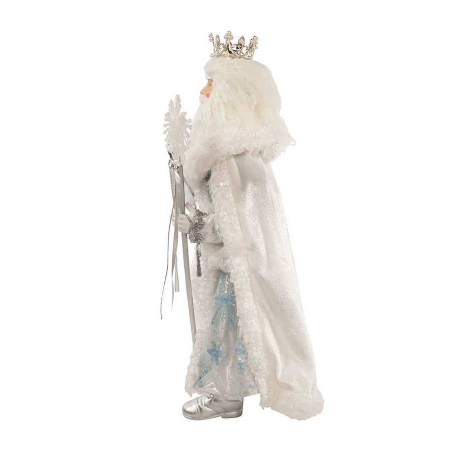 21" Silver, White and Light Blue Standing Santa