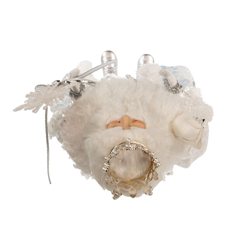 21" Silver, White and Light Blue Standing Santa