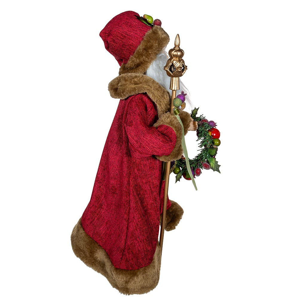 20" Sugar Fruit Santa With Fruit Wreath