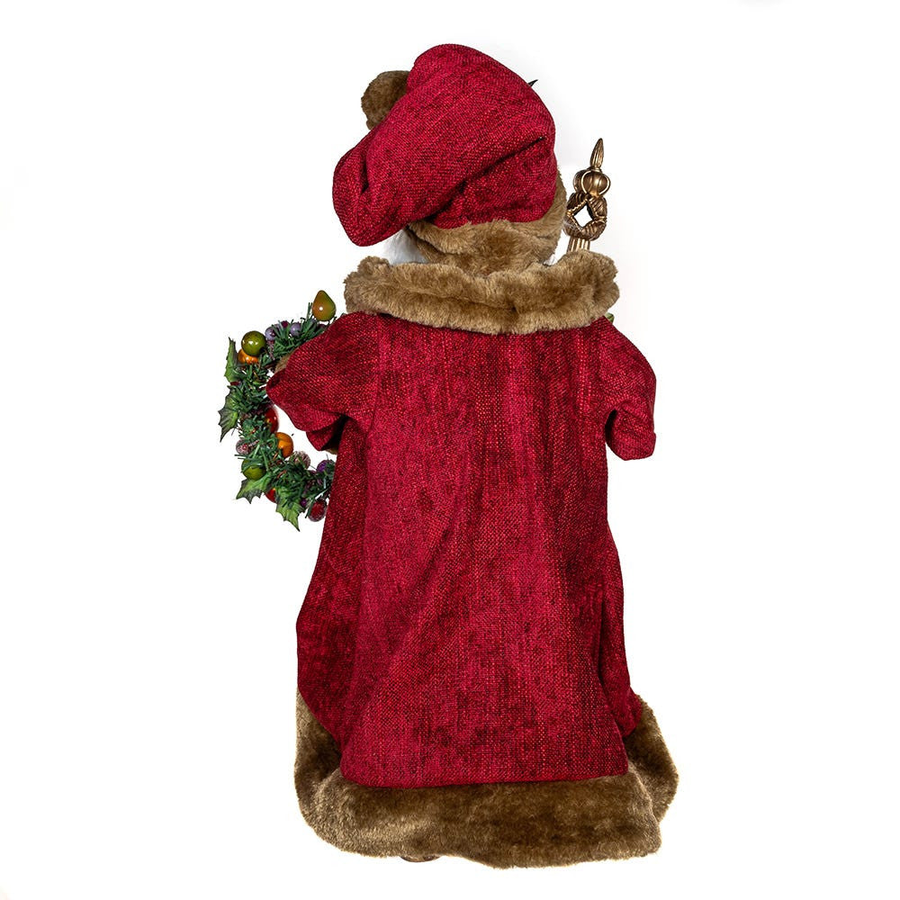 20" Sugar Fruit Santa With Fruit Wreath