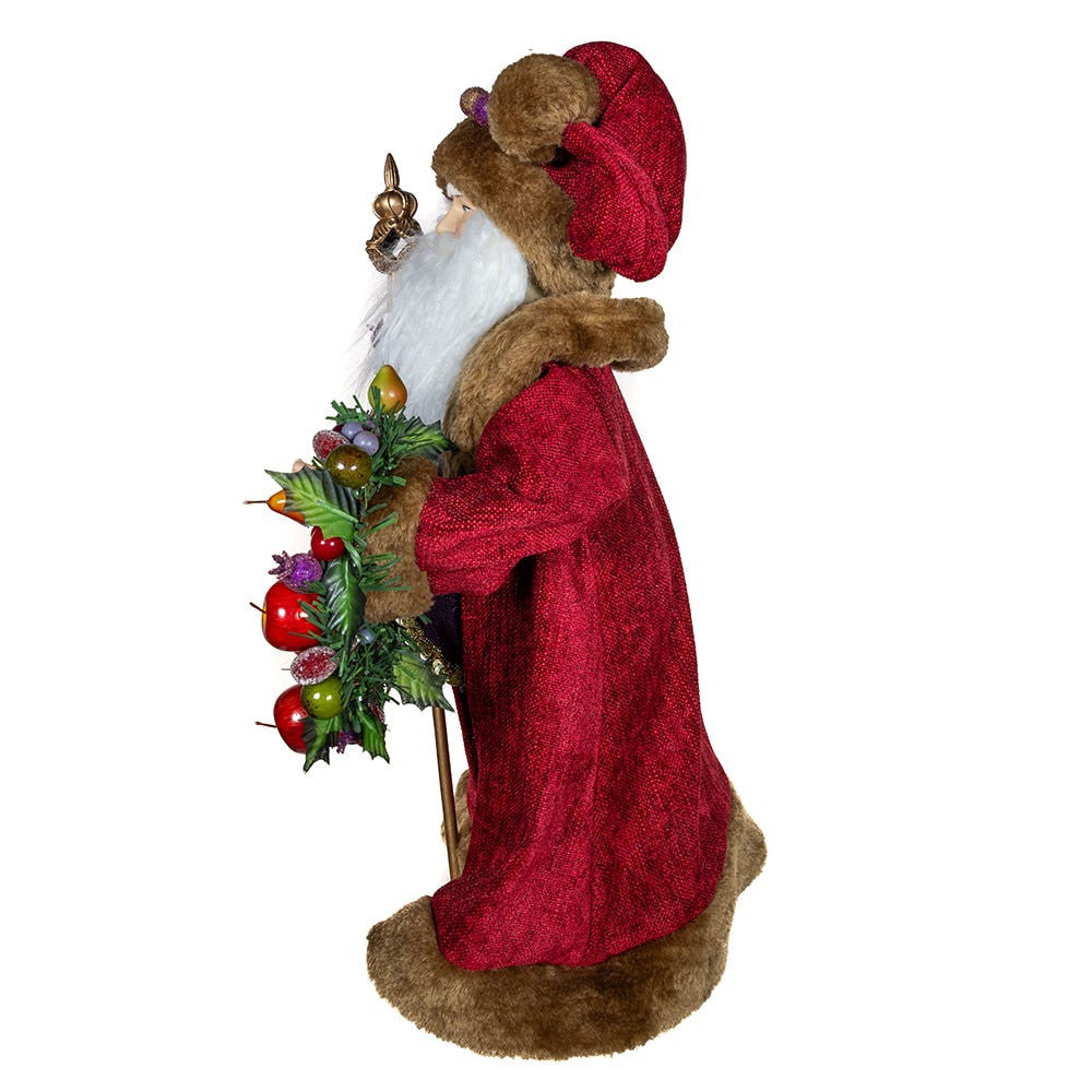 20" Sugar Fruit Santa With Fruit Wreath