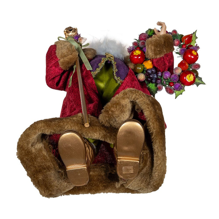 20" Sugar Fruit Santa With Fruit Wreath