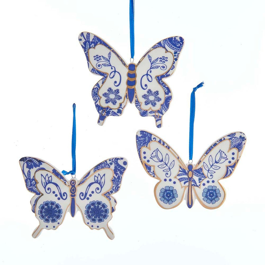 Indigo Blue Butterfly Ornaments