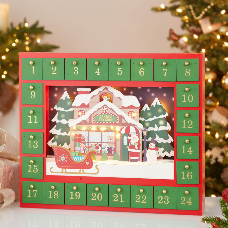 Battery Operated Santa Toy Shop Advent Calendar