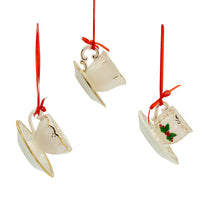 Porcelain Holiday Formal Tea Cup Ornaments
