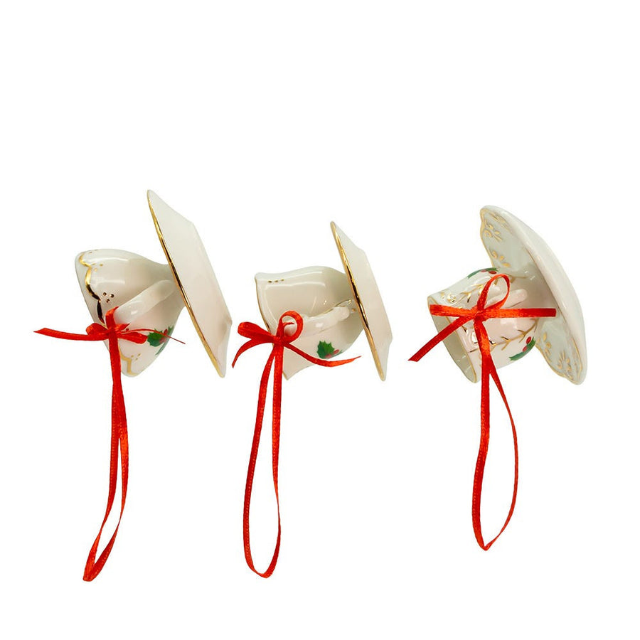 Porcelain Holiday Formal Tea Cup Ornaments