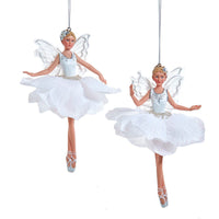 White & Silver Fairy Ballerina Ornaments