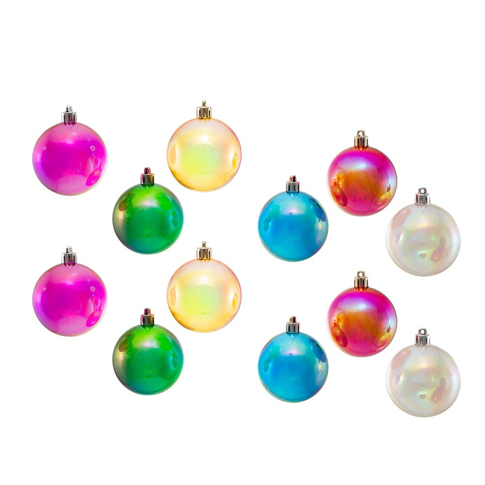 60MM Shatterproof Multicolor Iridescent Ball Ornaments