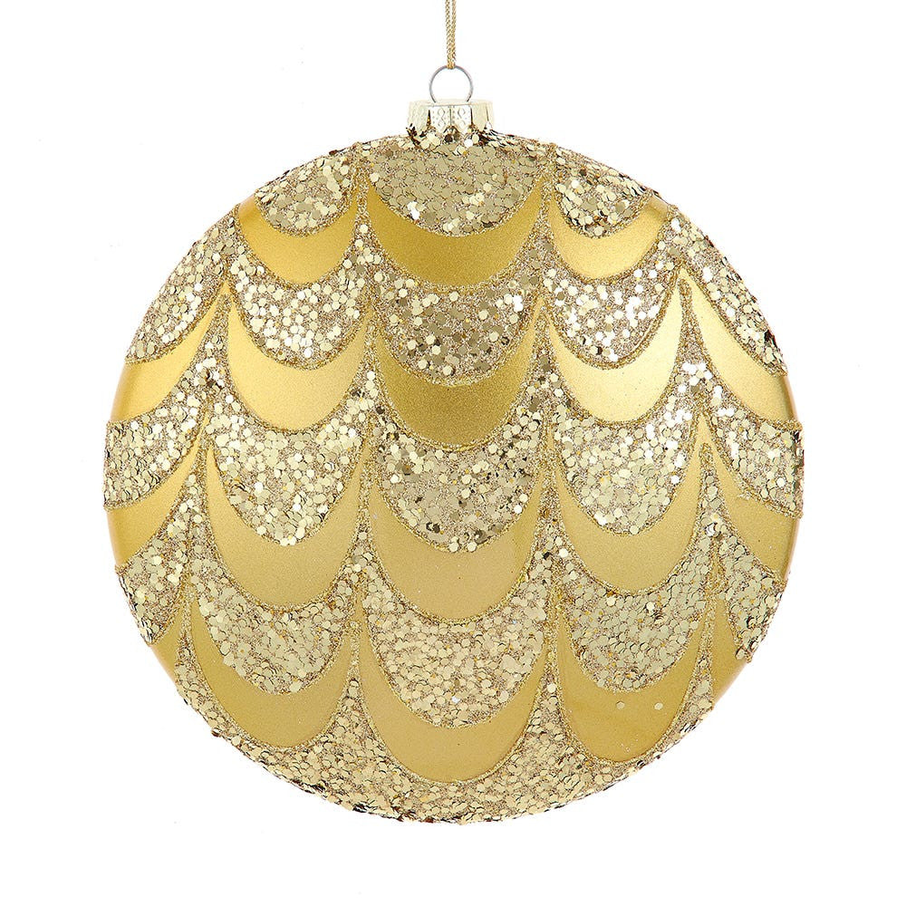 200MM Gold Scalloped Disc Ornament