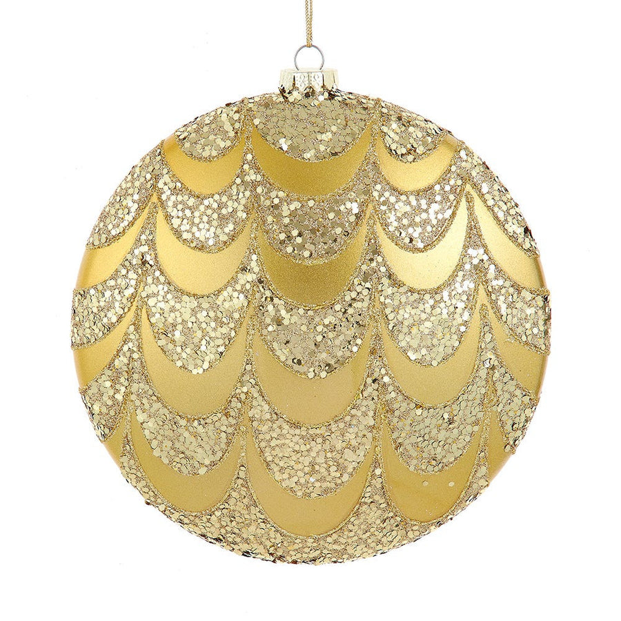 200MM Gold Scalloped Disc Ornament