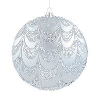 200MM Silver Scalloped Disc Ornament