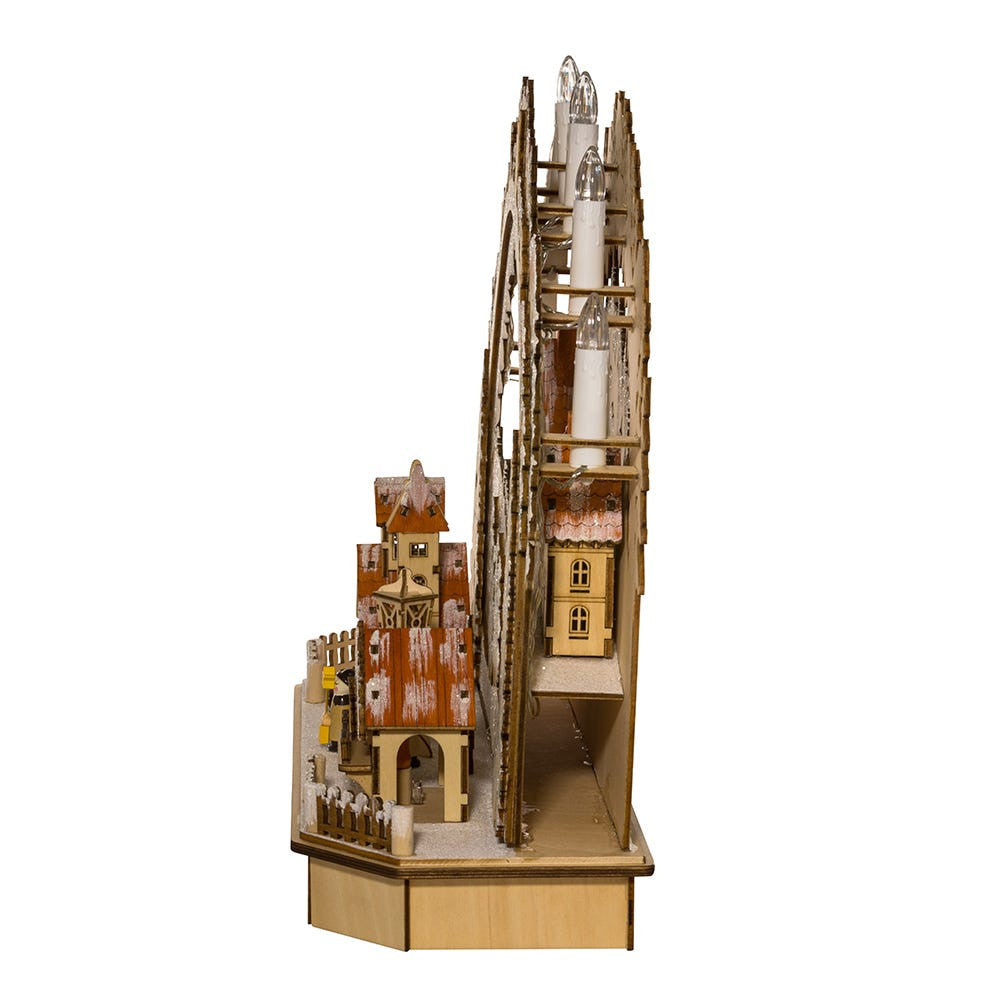 Battery Operated Lighted LED Wooden Village House With Ice Skaters