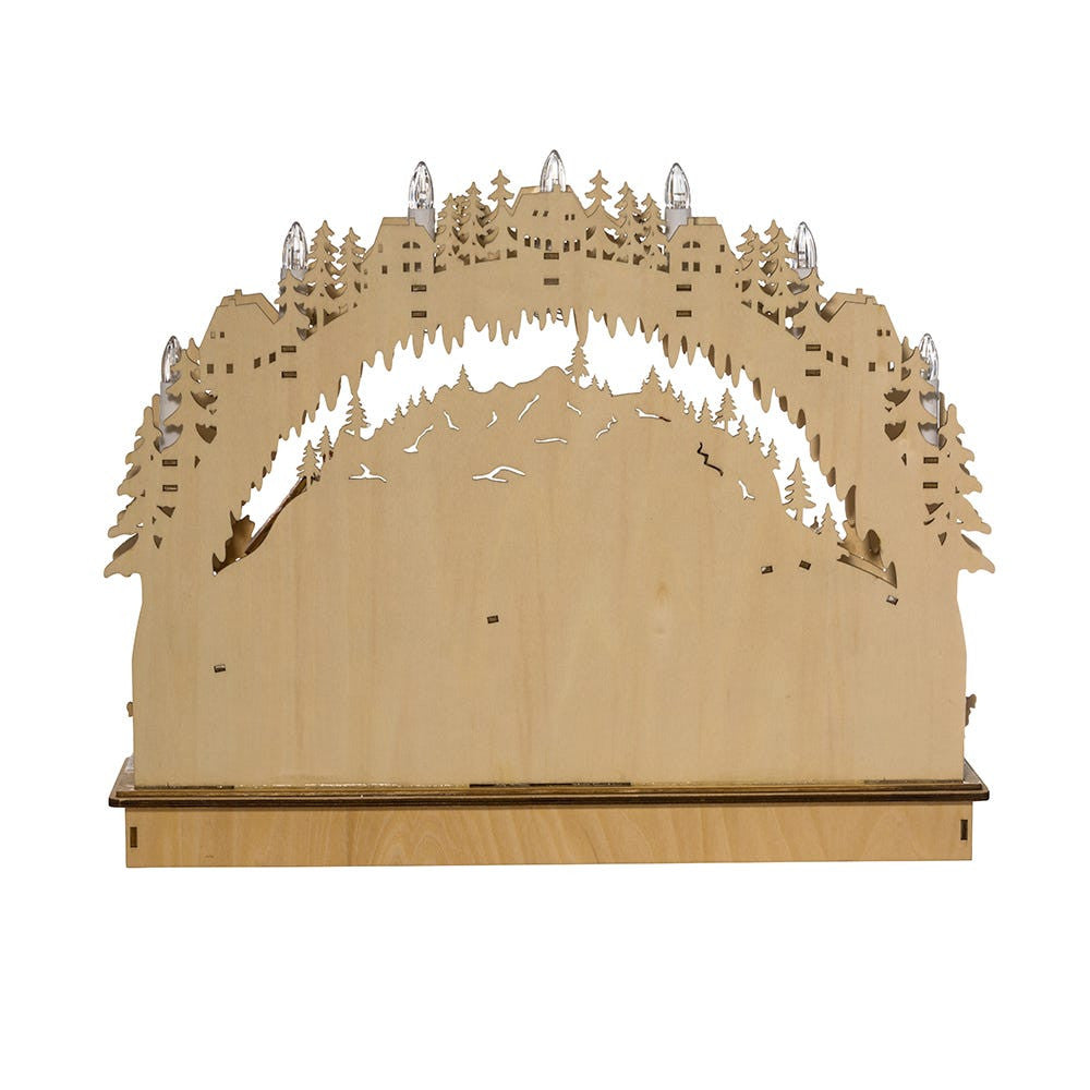Battery Operated Lighted LED Wooden Village House With Ice Skaters