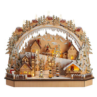 Battery Operated Lighted LED Wooden Village House With Ice Skaters