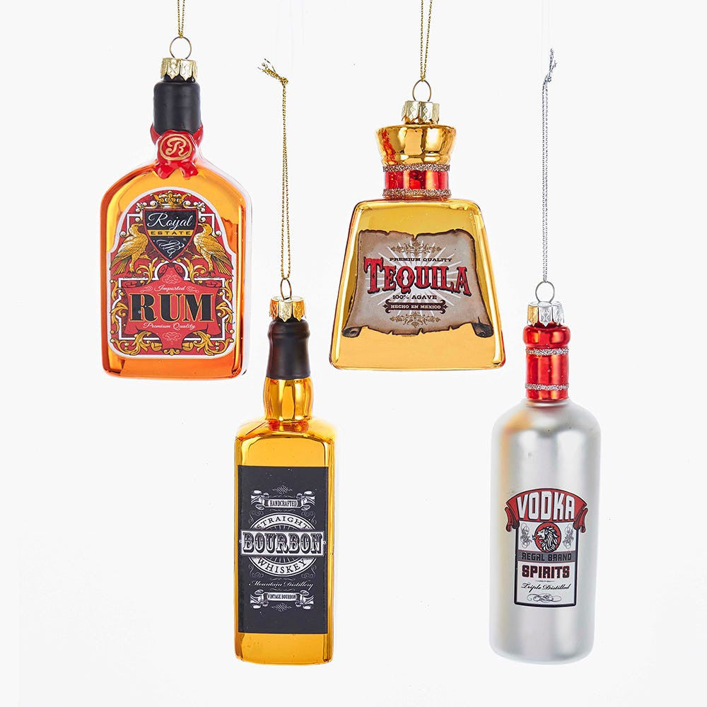 Glass Alcohol Bottle Ornaments