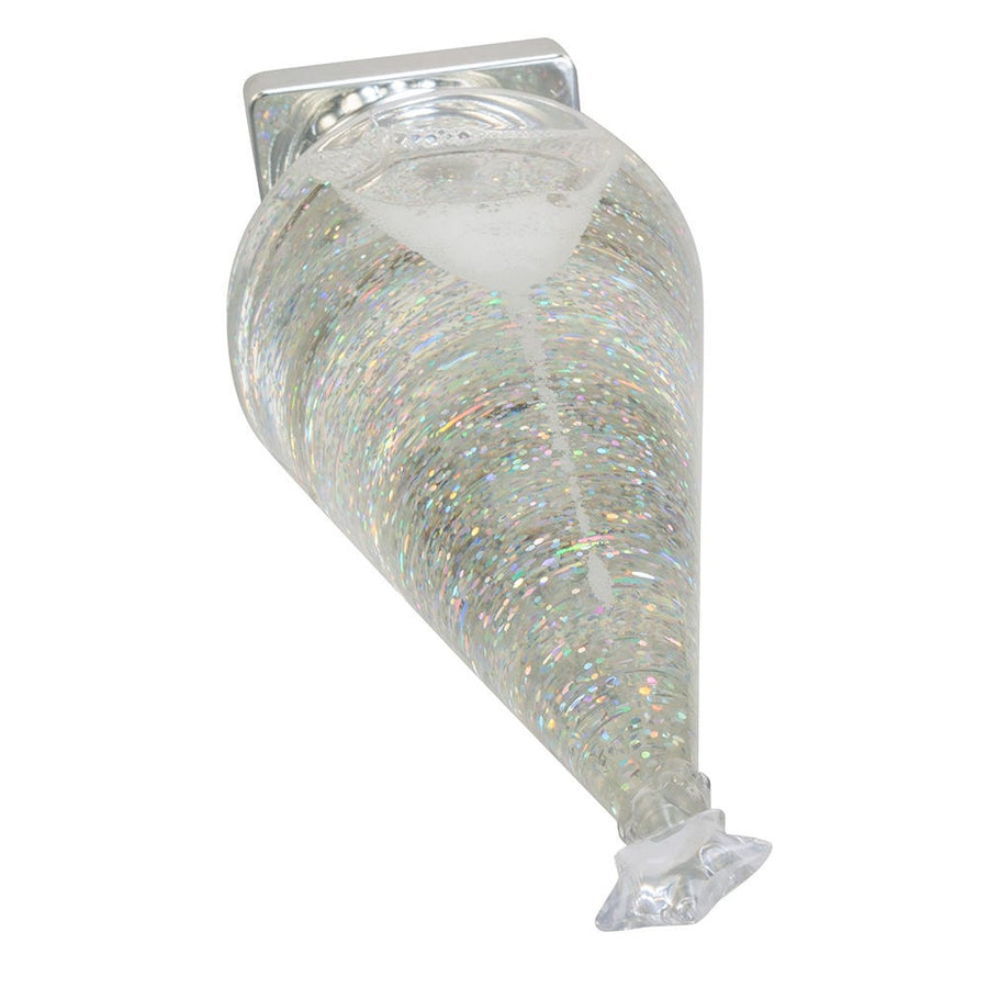 14" Battery Operated Clear and Silver Lava LED Lighted Christmas Tree