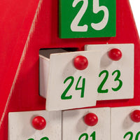 Wooden Triangle Santa Head Advent Calendar
