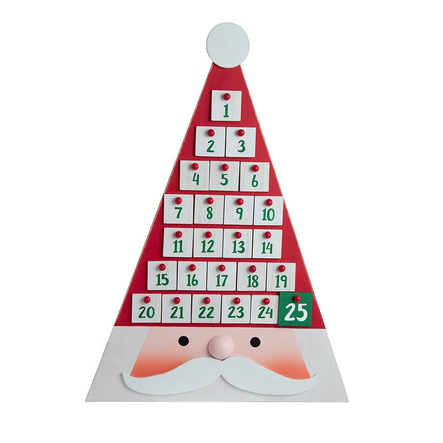 Wooden Triangle Santa Head Advent Calendar