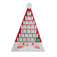 Wooden Triangle Santa Head Advent Calendar