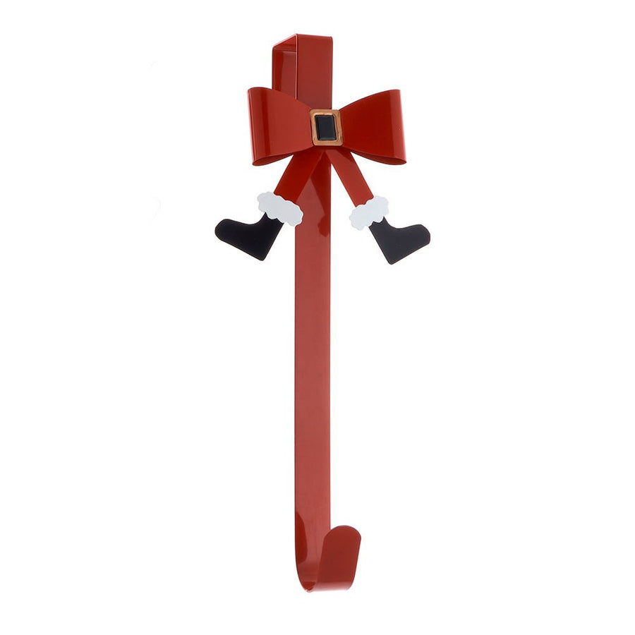 Metal Bow With Elf Legs Wreath Hanger