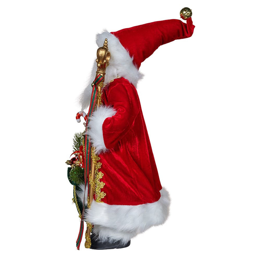18" Santa With Gift Bag & Scepter Table Piece