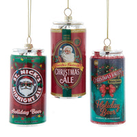 Glass Christmas Beer Ornaments