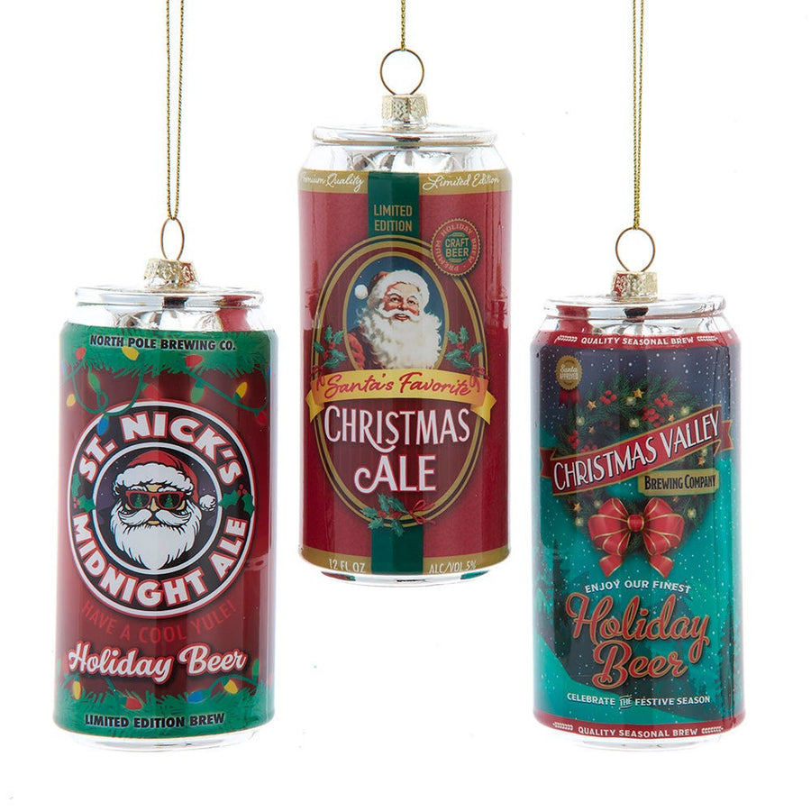 Glass Christmas Beer Ornaments