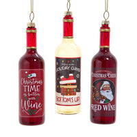 Glass Wine Bottle With Sayings Ornaments