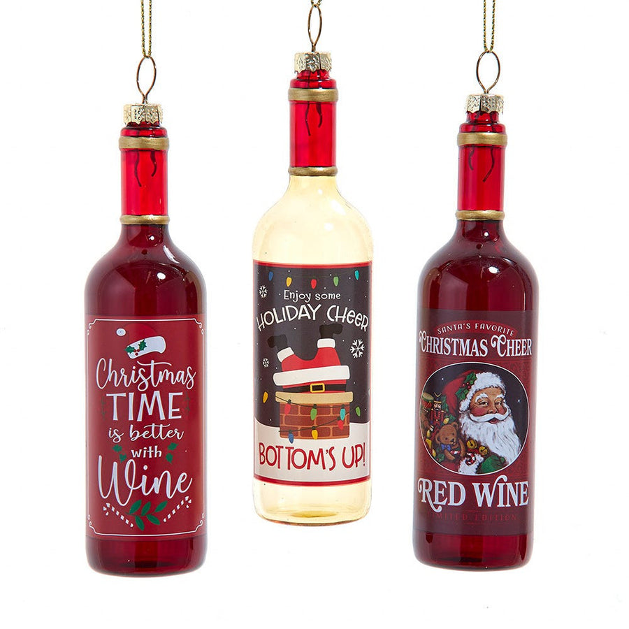 Glass Wine Bottle With Sayings Ornaments