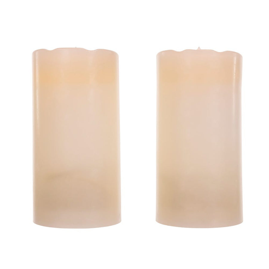 6" Battery Operated Fiber-Optic Snowflake Wax Candles