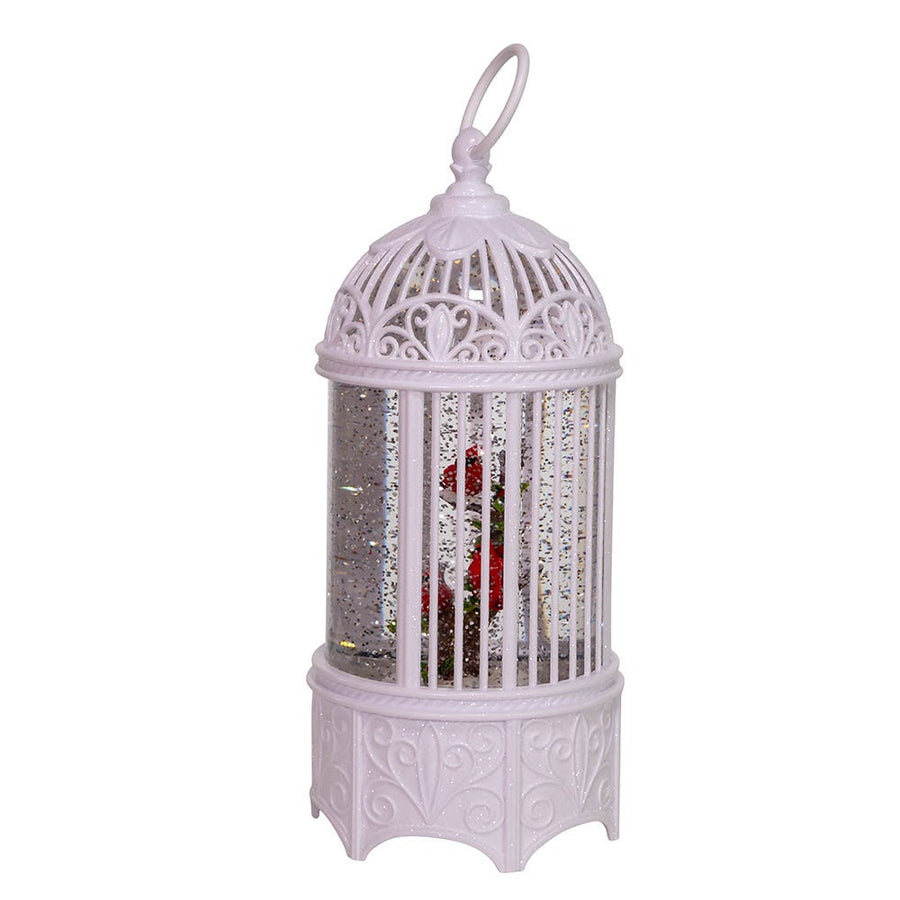 10.25" Battery-Operated LED Bird Cage Lantern With Motion