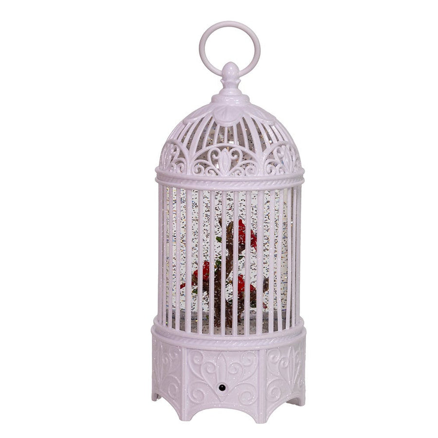 10.25" Battery-Operated LED Bird Cage Lantern With Motion