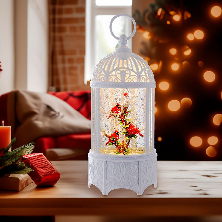 10.25" Battery-Operated LED Bird Cage Lantern With Motion