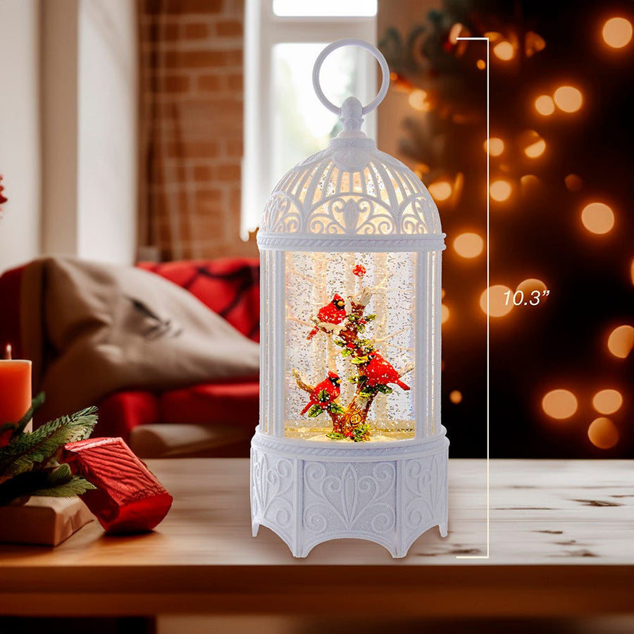 10.25" Battery-Operated LED Bird Cage Lantern With Motion