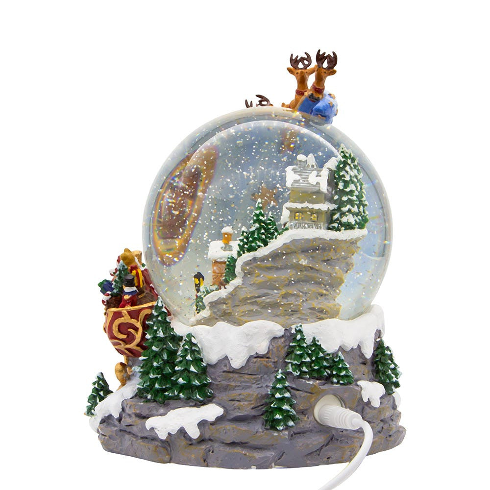 120MM Battery Operated Musical Santa and Sled Water Globe