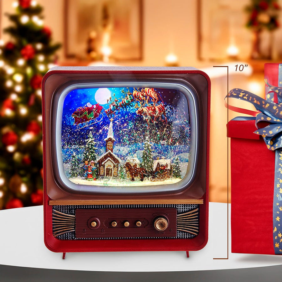 Battery Operated Musical Water Santa TV Lantern