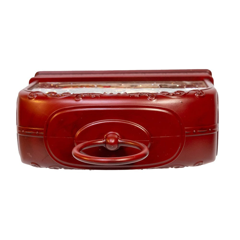 8.5" Battery Operated USB LED Lighted Santa On Sleigh Lantern With Spinning Glitter Water