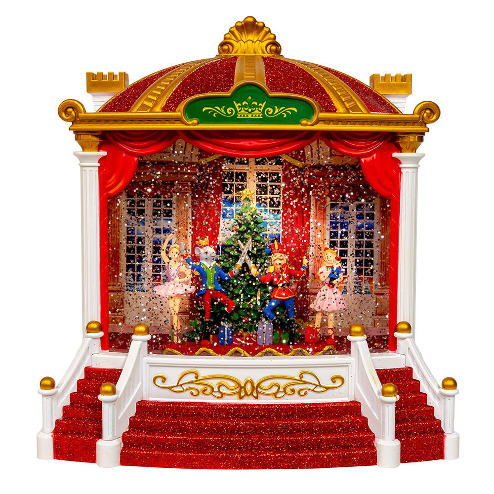 9.25" Battery Operated USB LED Lighted Ballet Theater Lantern With Spinning Glitter Water
