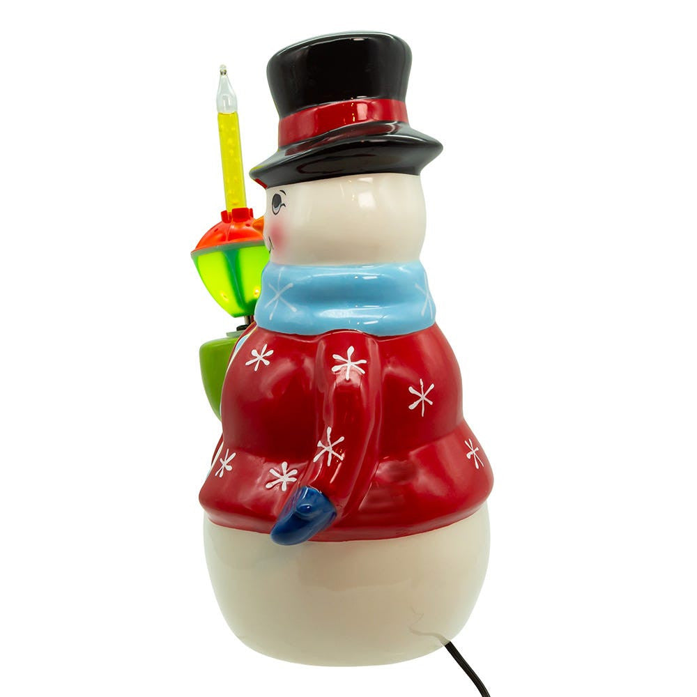 Ceramic Snowman With Bubble Light
