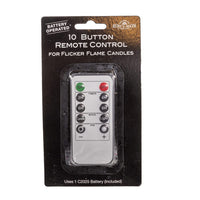 Battery-Operated 10-Function Remote Control For Flicker Flame Candle Light Set