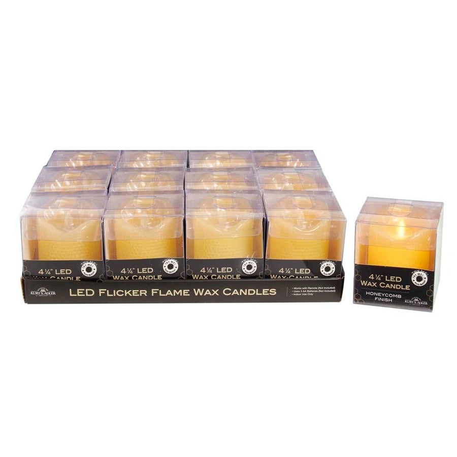 4.25" Battery-Operated LED Flicker Flame Honeycomb Candle