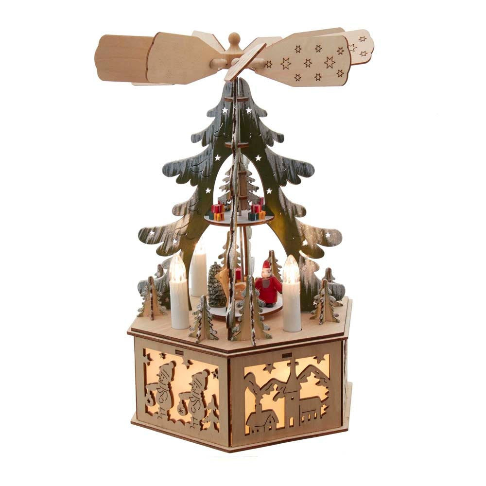 Battery Operated Musical LED Christmas Tree Windmill Scene