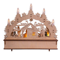 Battery Operated LED Nativity Scene With Candles