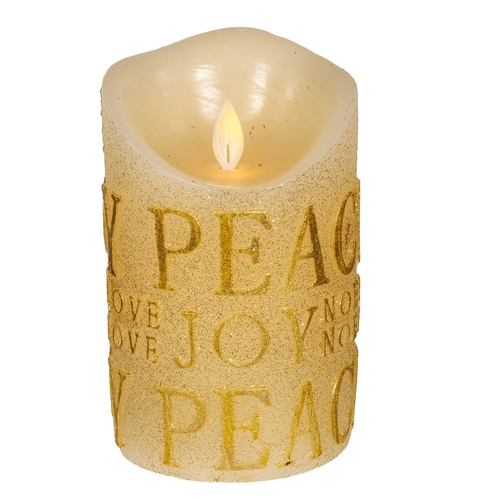 5" Battery-Operated Gold Flicker Flame Candle