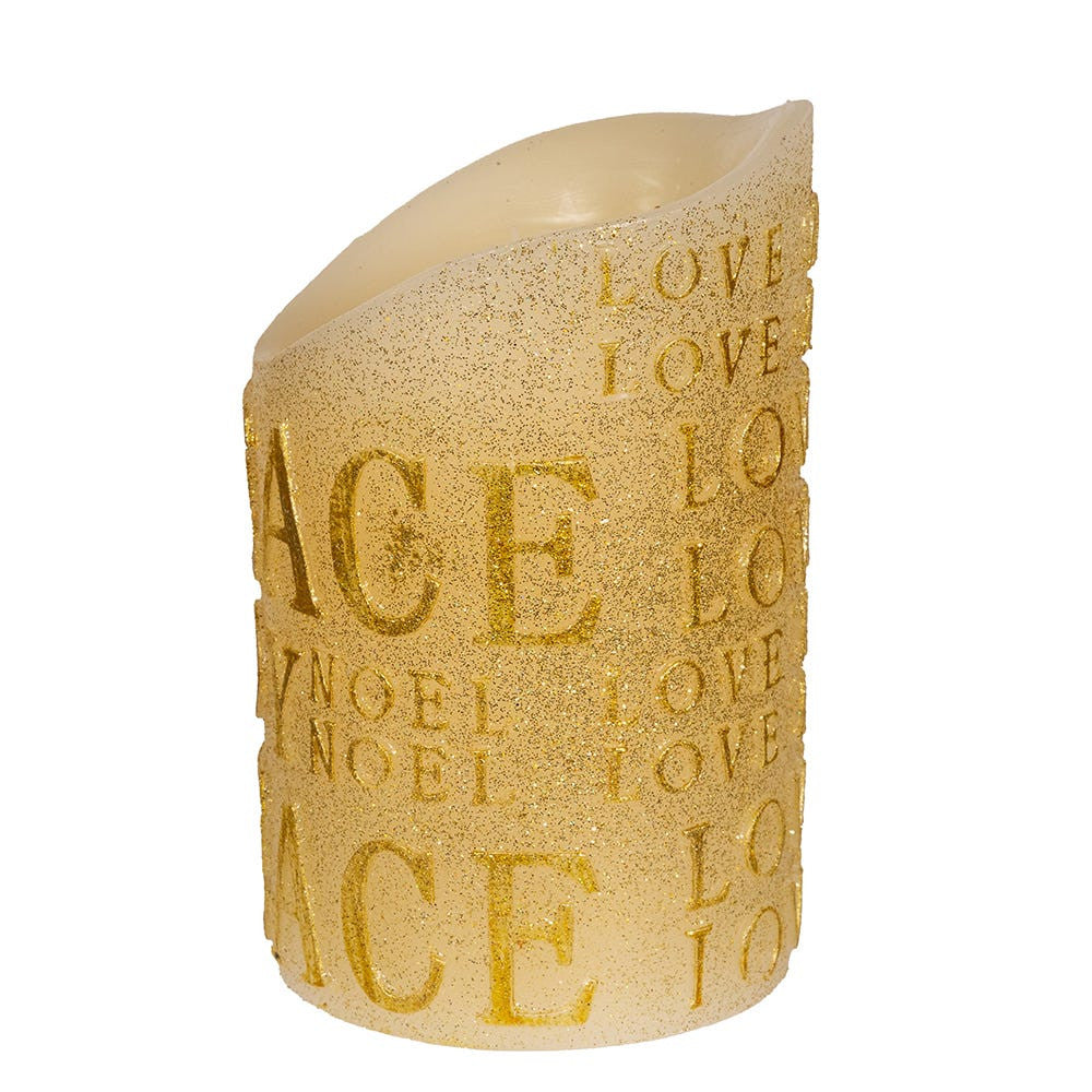5" Battery-Operated Gold Flicker Flame Candle