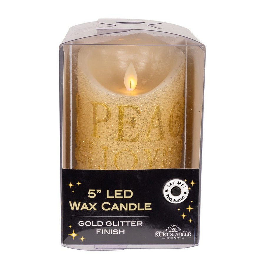 5" Battery-Operated Gold Flicker Flame Candle